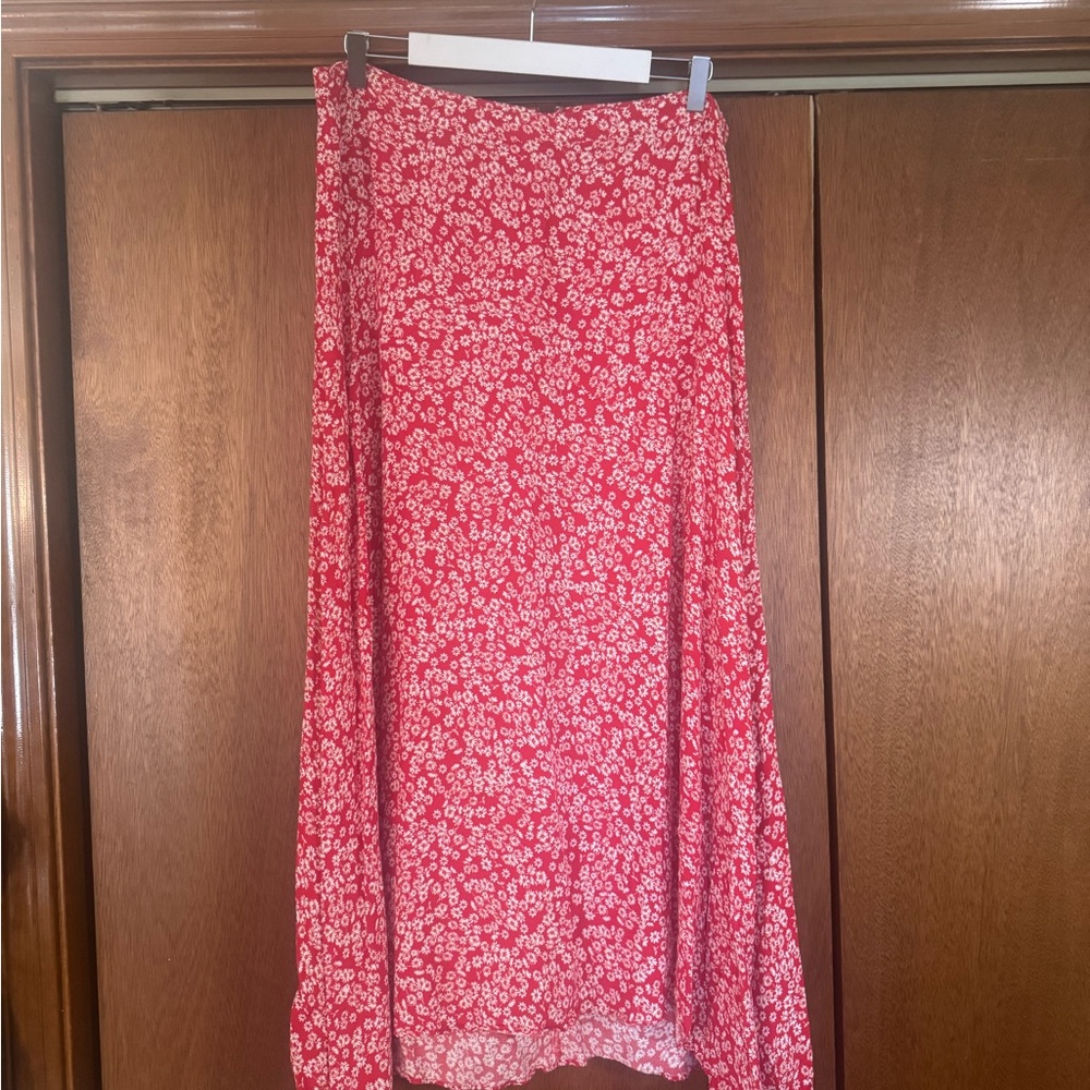 Floral Red Skirt